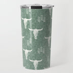 desert skulls - southwest cow skulls on sage Travel Mug Gallery Image 1