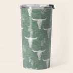 desert skulls - southwest cow skulls on sage Travel Mug Gallery Image 2