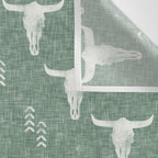 desert skulls - southwest cow skulls on sage Wall Tapestry Gallery Image 3