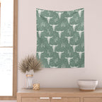 desert skulls - southwest cow skulls on sage Wall Tapestry Gallery Image 2