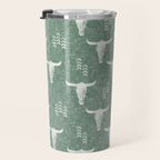 desert skulls - southwest cow skulls on sage Travel Mug Gallery Image 3