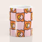 Orange Ying yang Checkered Print Coffee Mug Gallery Image 4