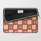 Orange Ying yang Checkered Print Laptop Sleeve Gallery Image 2