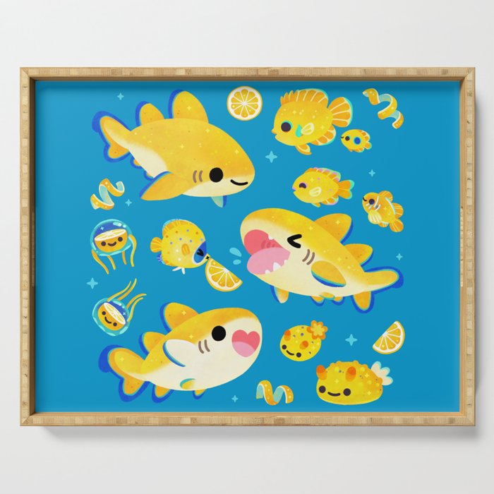 Lemon shark and friends  Serving Tray Gallery Image 1