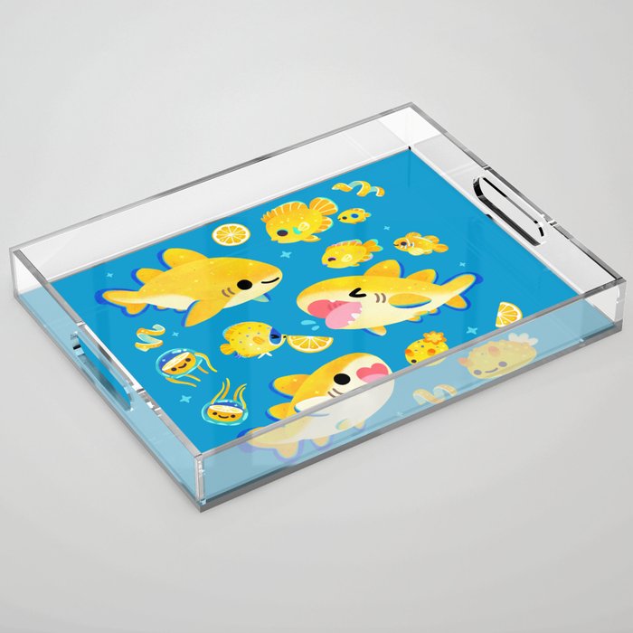 Lemon shark and friends  Acrylic Tray Gallery Image 1