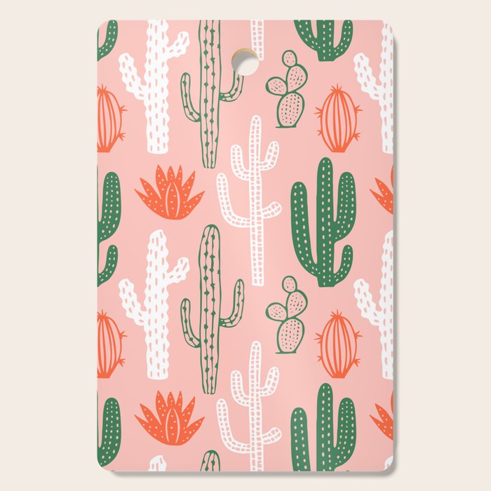 Cactus plant doodle art pattern Cutting Board Gallery Image 1