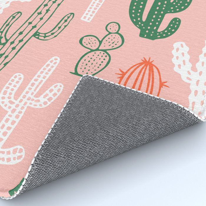 Cactus plant doodle art pattern Rug Gallery Image 4
