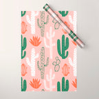Cactus plant doodle art pattern Wrapping Paper Gallery Image 1