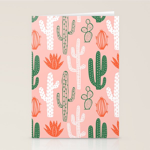 Cactus plant doodle art pattern Stationery Card Gallery Image 2
