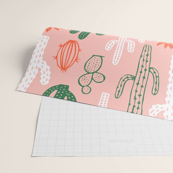 Cactus plant doodle art pattern Wrapping Paper Gallery Image 2