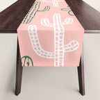 Cactus plant doodle art pattern Table Runner Gallery Image 1