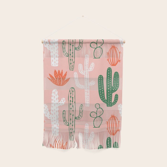 Cactus plant doodle art pattern Wall Hanging Gallery Image 1