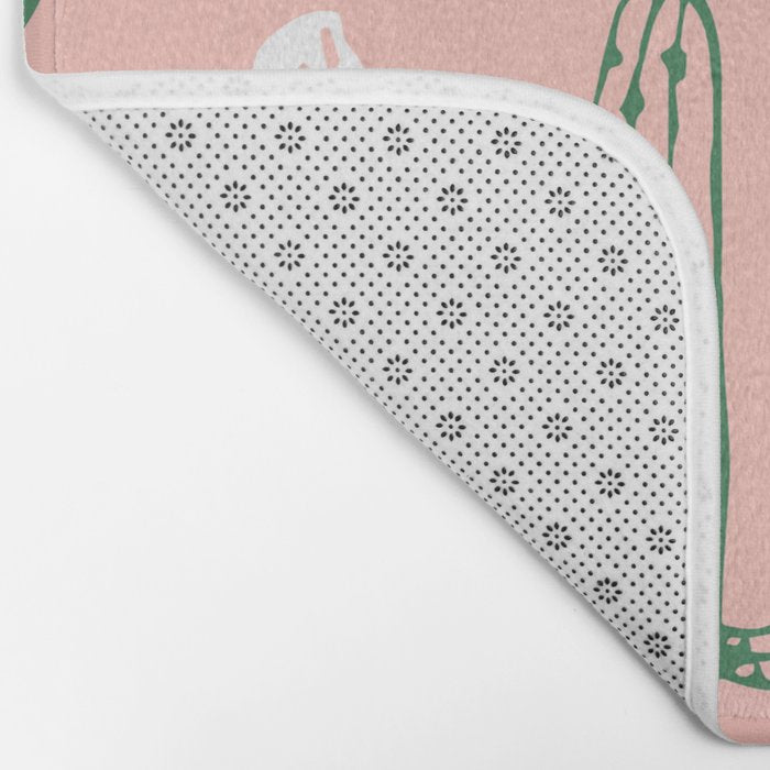 Cactus plant doodle art pattern Bath Mat Gallery Image 2
