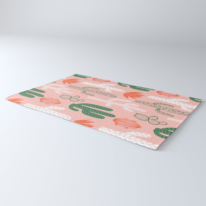 Cactus plant doodle art pattern Rug Gallery Image 3
