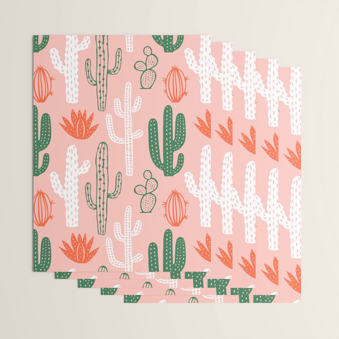 Cactus plant doodle art pattern Wrapping Paper Gallery Image 3