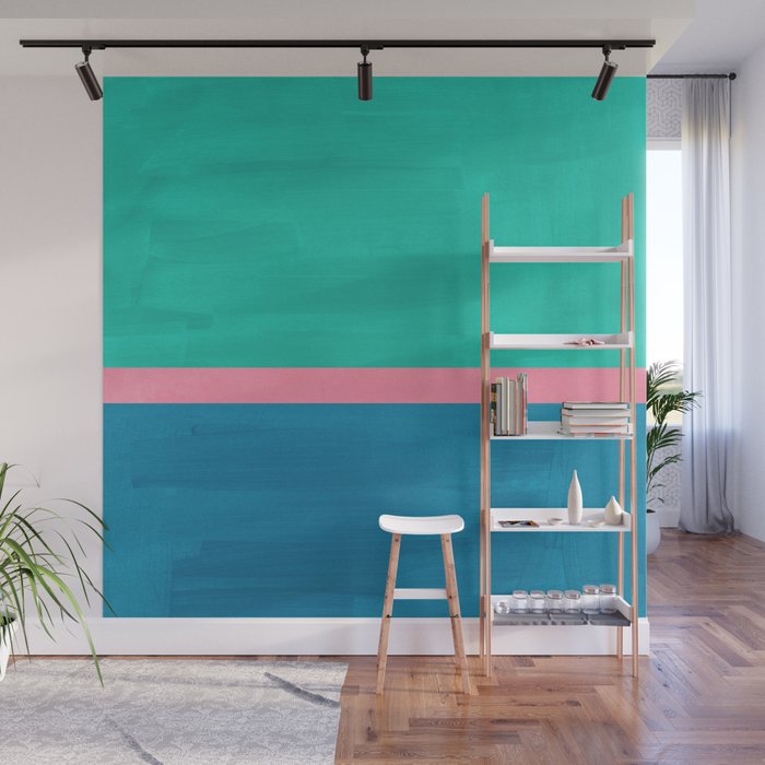Teal Embrace Wall Mural Gallery Image 1
