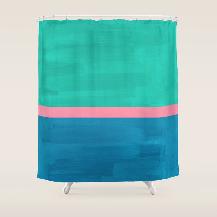Teal Embrace Shower Curtain Gallery Image 1
