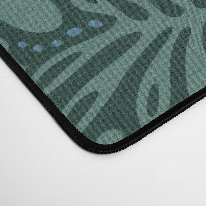 Minimalistic Matisse leaves dark sage green Desk Mat Gallery Image 4