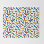 Colorful confetti doodle art pattern Throw Blanket Gallery Image 2