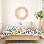 Colorful confetti doodle art pattern Duvet Cover Gallery Image 3