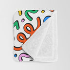 Colorful confetti doodle art pattern Throw Blanket Gallery Image 3