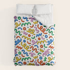 Colorful confetti doodle art pattern Duvet Cover Gallery Image 6