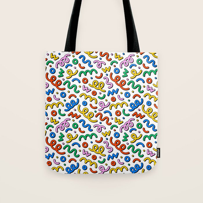Colorful confetti doodle art pattern Tote Bag Gallery Image 1