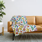 Colorful confetti doodle art pattern Throw Blanket Gallery Image 1