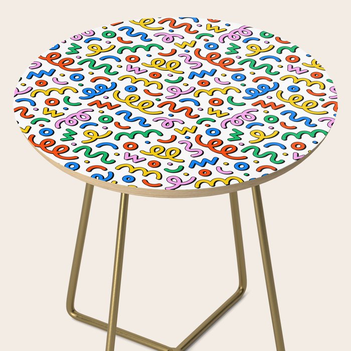 Colorful confetti doodle art pattern Side Table Gallery Image 2