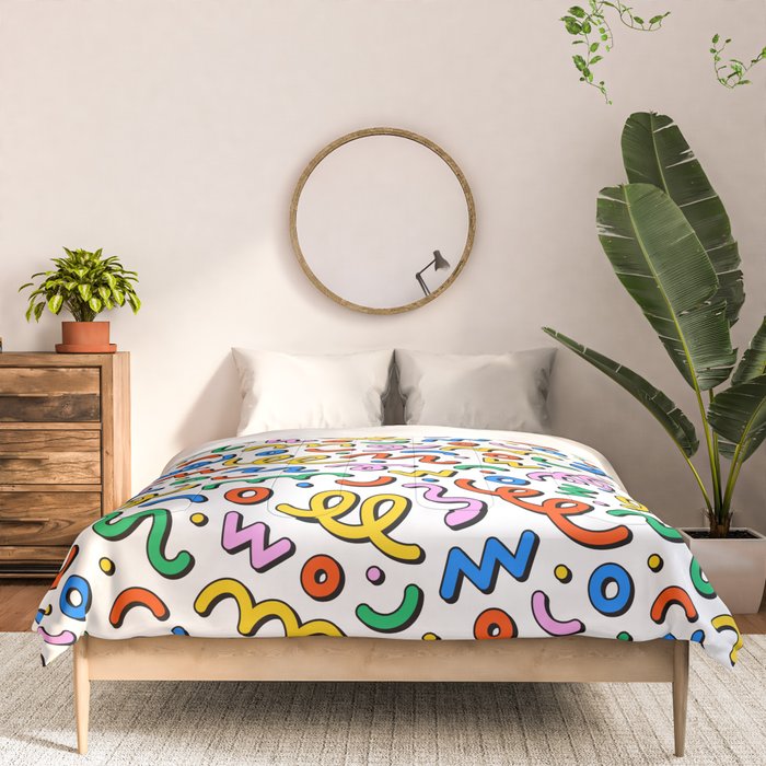 Colorful confetti doodle art pattern Comforter Gallery Image 3