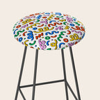Colorful confetti doodle art pattern Stool Gallery Image 2