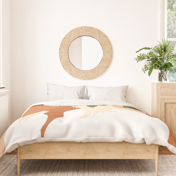 Musafir | Traveler Feminism Woman of Color in White Shirt | Palm Tropical Minimal Bohemian Fashion  Duvet Cover Gallery Image 3