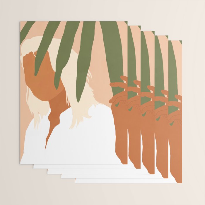 Musafir | Traveler Feminism Woman of Color in White Shirt | Palm Tropical Minimal Bohemian Fashion  Wrapping Paper Gallery Image 3