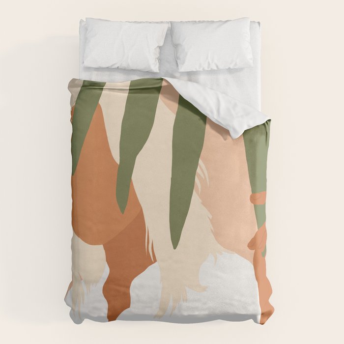 Musafir | Traveler Feminism Woman of Color in White Shirt | Palm Tropical Minimal Bohemian Fashion  Duvet Cover Gallery Image 6