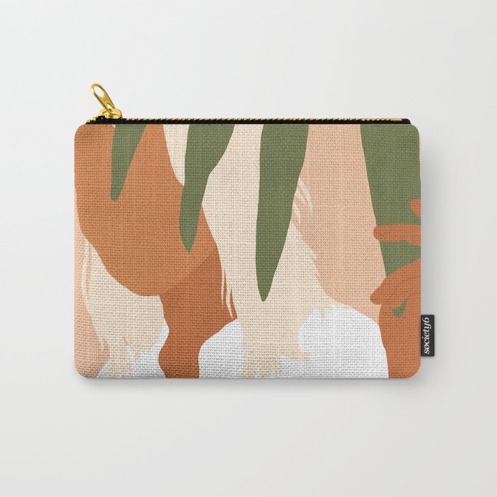 Musafir | Traveler Feminism Woman of Color in White Shirt | Palm Tropical Minimal Bohemian Fashion  Carry All Pouch Gallery Image 1