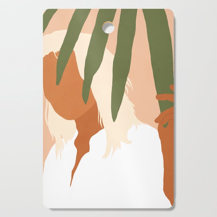 Musafir | Traveler Feminism Woman of Color in White Shirt | Palm Tropical Minimal Bohemian Fashion  Cutting Board Gallery Image 1