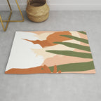 Musafir | Traveler Feminism Woman of Color in White Shirt | Palm Tropical Minimal Bohemian Fashion  Rug Gallery Image 1