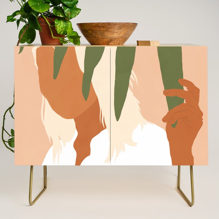 Musafir | Traveler Feminism Woman of Color in White Shirt | Palm Tropical Minimal Bohemian Fashion  Credenza Gallery Image 1