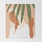 Musafir | Traveler Feminism Woman of Color in White Shirt | Palm Tropical Minimal Bohemian Fashion  Throw Blanket Gallery Image 2