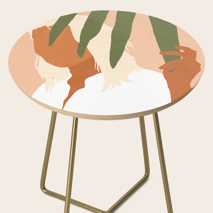 Musafir | Traveler Feminism Woman of Color in White Shirt | Palm Tropical Minimal Bohemian Fashion  Side Table Gallery Image 2