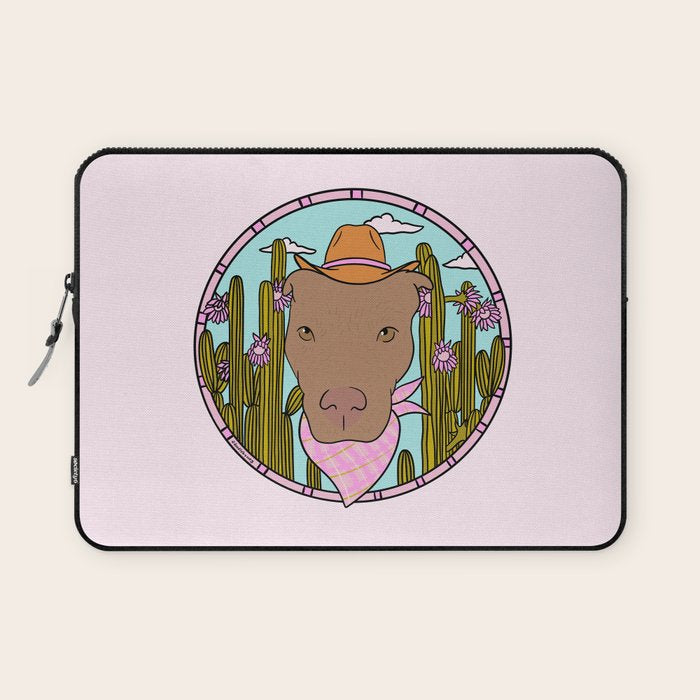 Cowboy Dog- Pitbull Laptop Sleeve Gallery Image 1