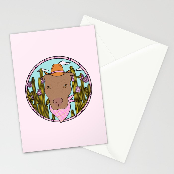 Cowboy Dog- Pitbull Stationery Card Gallery Image 2