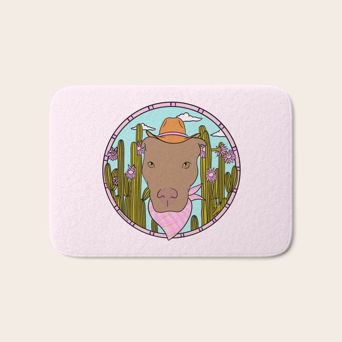 Cowboy Dog- Pitbull Bath Mat Gallery Image 1
