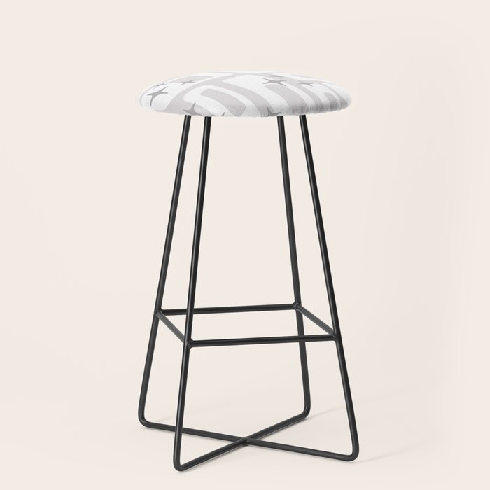 Retro Mid Century Modern Abstract Pattern 301 Stool Gallery Image 1