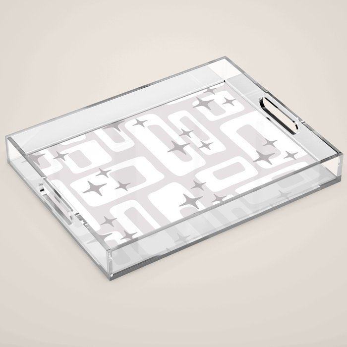 Retro Mid Century Modern Abstract Pattern 301 Acrylic Tray Gallery Image 1