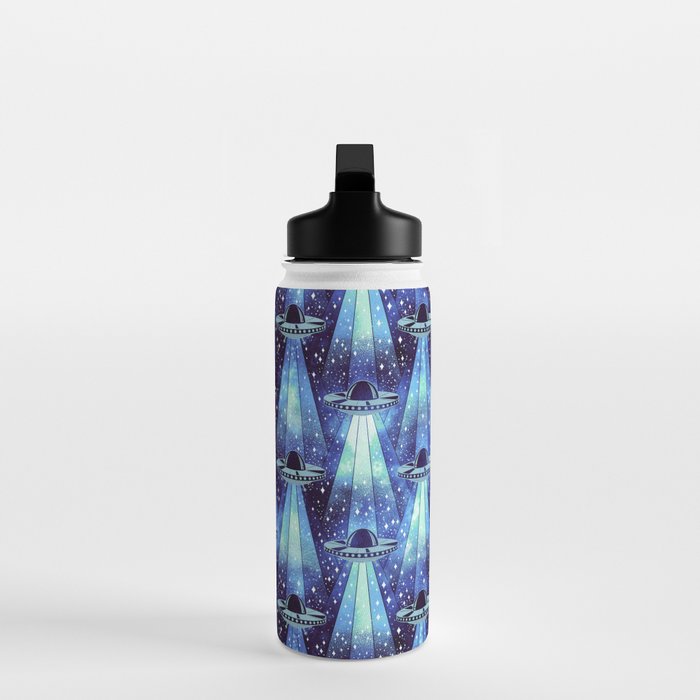 Cosmic UFO - mysterious blue flash Water Bottle Gallery Image 3