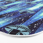 Cosmic UFO - mysterious blue flash Bath Mat Gallery Image 3