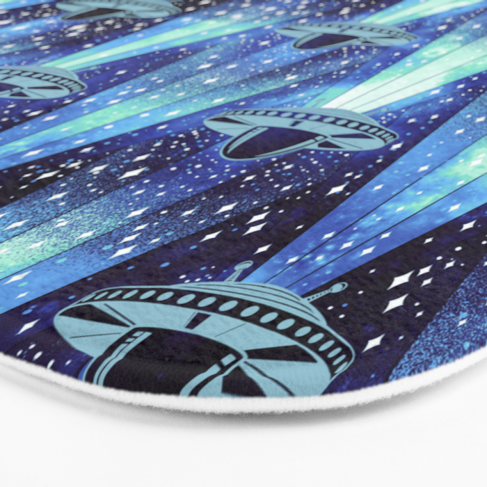 Cosmic UFO - mysterious blue flash Bath Mat Gallery Image 3