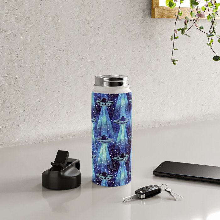 Cosmic UFO - mysterious blue flash Water Bottle Gallery Image 4