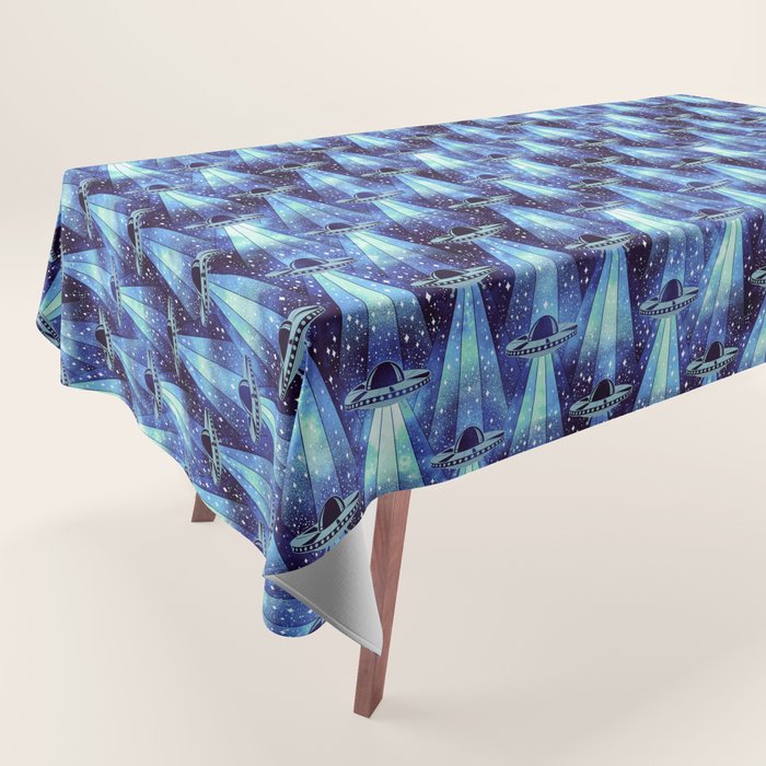 Cosmic UFO - mysterious blue flash Tablecloth Gallery Image 1